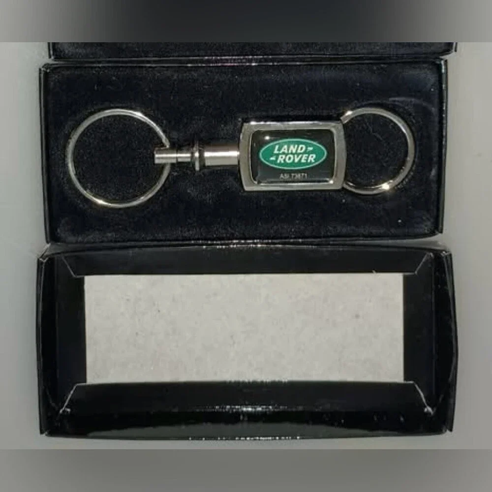 Keychain for Land Rover w/ Key Ring 2-Sided Green Logo Key Chain New